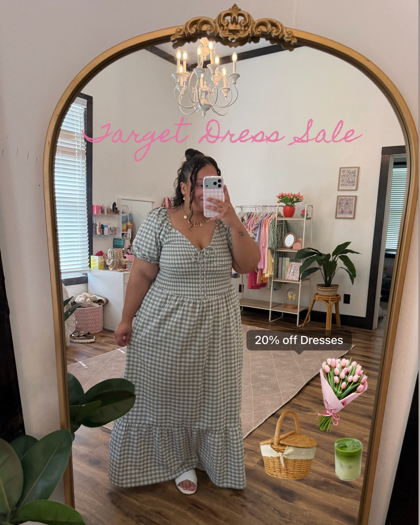 Perfect gingham dress wearing the XL 
cottage core whimsical vibes

#LTKPlusSize #LTKPetite #LTKSaleAlert