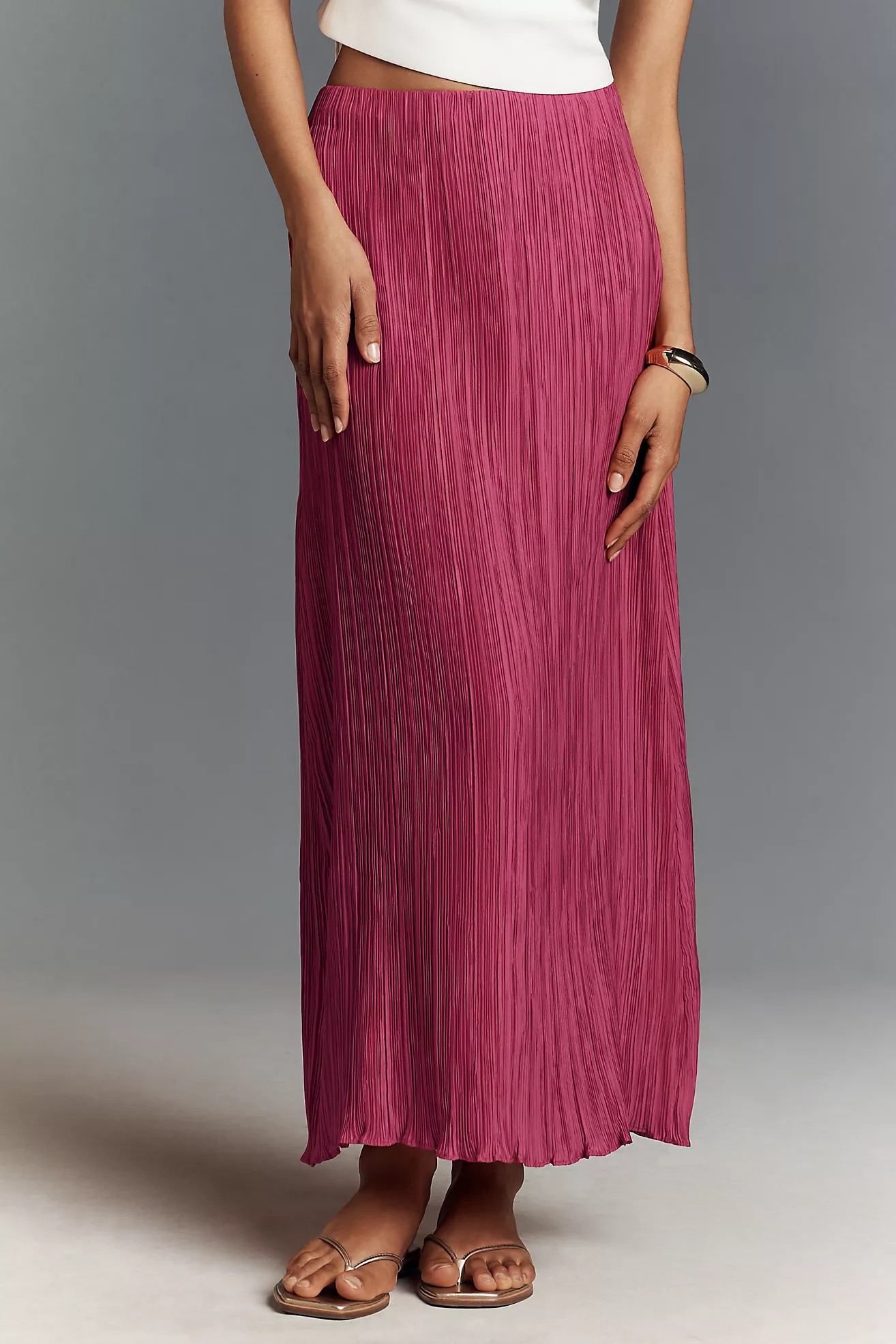 The Tilda Maxi Slip Skirt: Plissé Edition | Anthropologie (US)