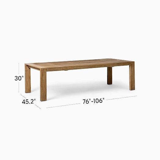 Telluride Outdoor Extendable Dining Table (76"–106") | West Elm (US)