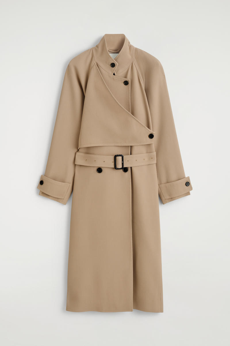 Wrap-Over Wool-Twill Trench Coat | COS UK
