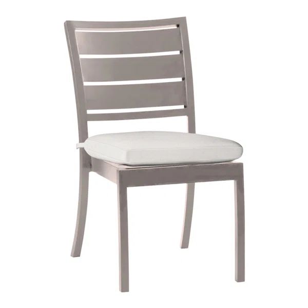 Charleston Aluminum Patio Dining Side Chair With Cushion (Set of 2) | Wayfair Professional