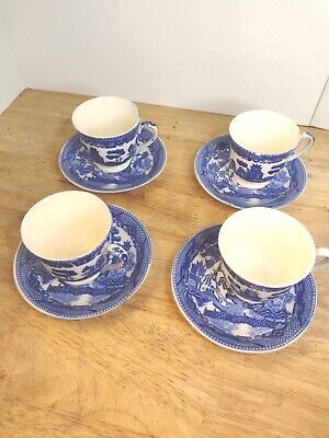 Vintage Blue And White. Child's Tea Cup & Saucer Set Of 4. Made In Japan.  | eBay | eBay US