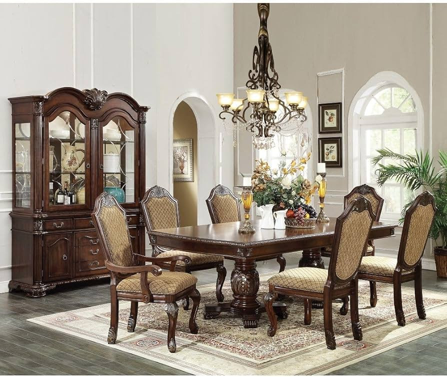 7-Piece Dining Set – Extendable Table with 4 Side Chairs & 2 Arm Chairs, Classic Farmhouse Dini... | Amazon (US)