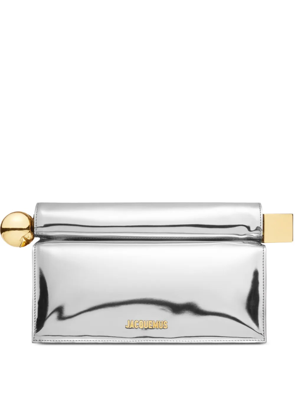 Jacquemus The Rond Carré clutch bag - Silver | Farfetch Global