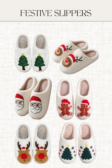 Festive holiday slippers 

#LTKCyberWeek #LTKSeasonal #LTKHoliday