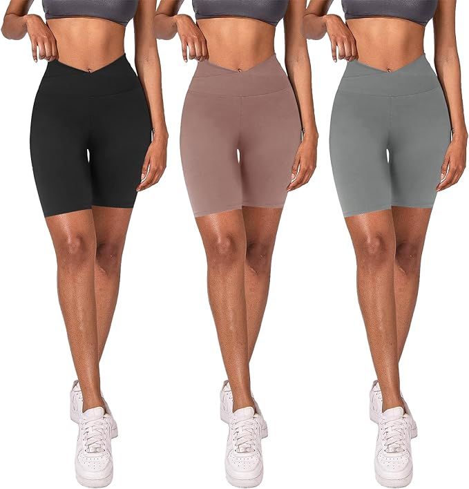 YOLIX 3 Pack Buttery Soft Biker Shorts for Women – 8" High Waisted Yoga Workout Athletic Sports... | Amazon (US)