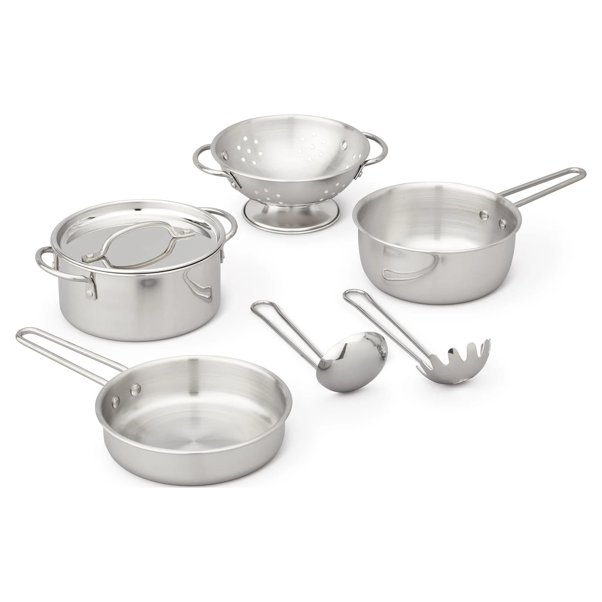 Melissa & Doug 8-Piece Stainless Steel What’s Cooking Pots and Pans Restaurant and Kitchen Play... | Walmart (US)