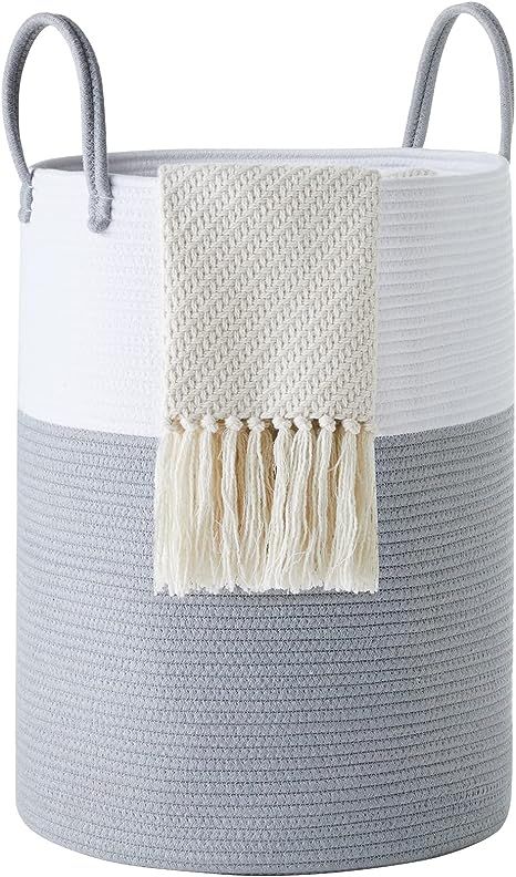 Cotton Rope Laundry Hamper by YOUDENOVA, 58L - Woven Collapsible Laundry Basket - Clothes Storage... | Amazon (US)
