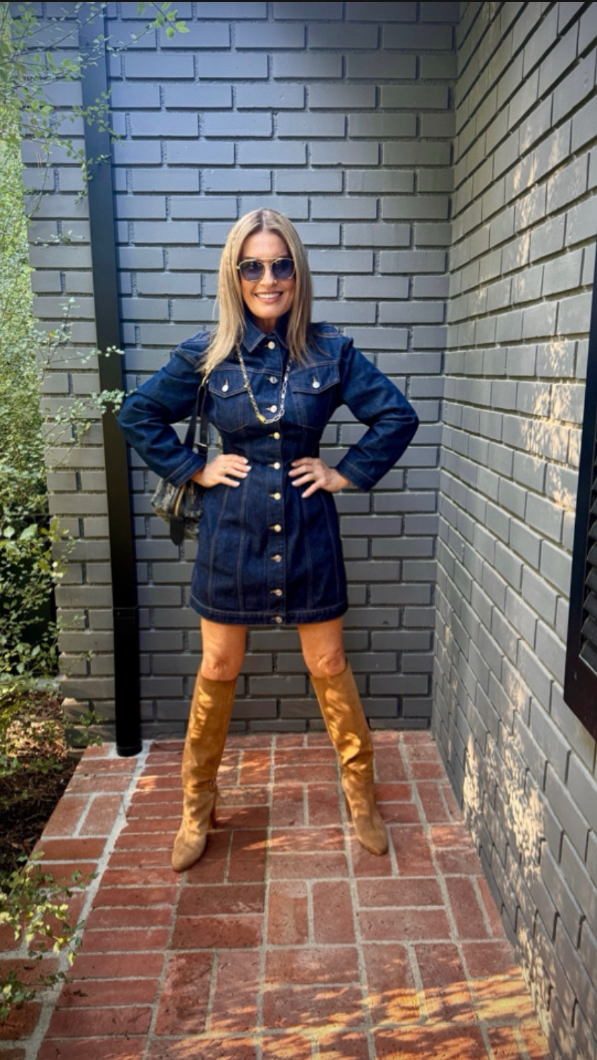 I choose joy and this outfit! #denimdress #fallboots 

#LTKStyleTip