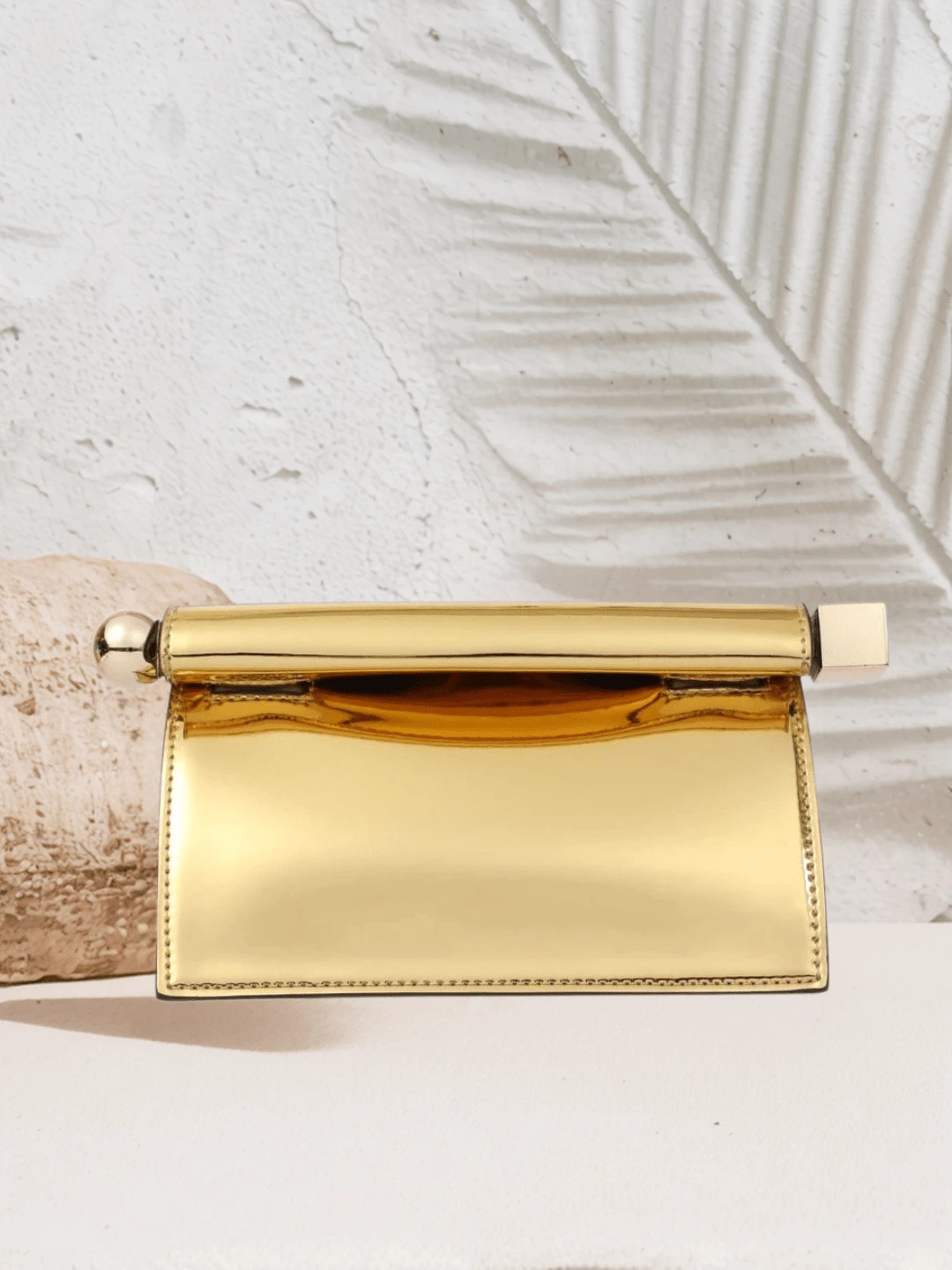PU Leather Clutch Bag For Women Versatile Folding Evening Purse Metal Decoration Crossbody For Banquet Party | SHEIN