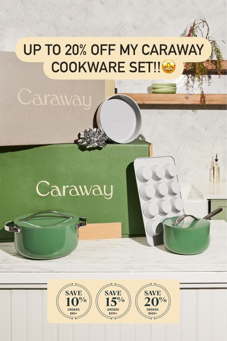 Caraway Cookware Sale 💚 This green is the perfect Christmas decor // gift guide // gifts for her // comes in tons of different colors to match your home 🤩

#LTKHoliday #LTKsalealert #LTKGiftGuide