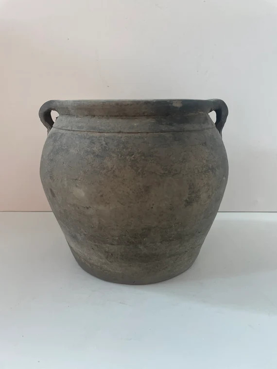 Small vintage clay pot with handles | Etsy (US)