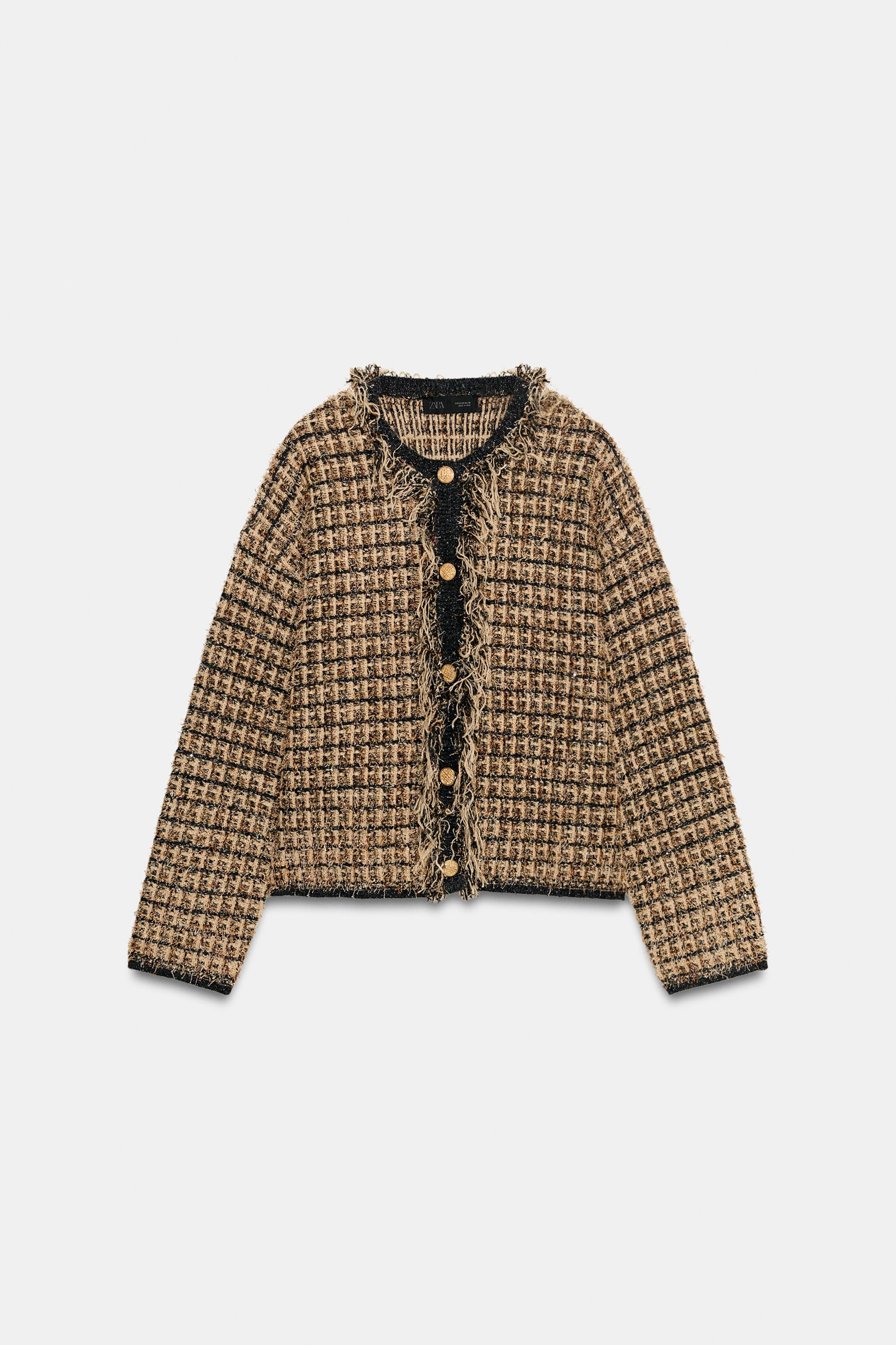 FRAYED METALLIC YARN JACKET | Zara US