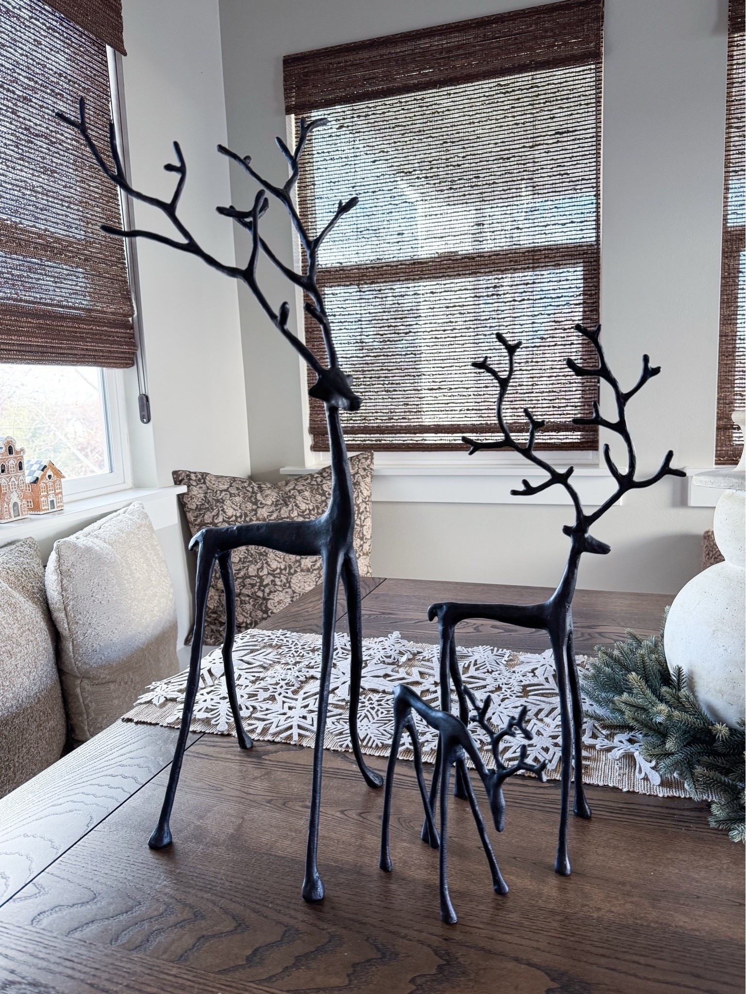 These black metal deer from Pottery Barn are stunning.  I love how sculptural & minimal they are; perfect for layering into any holiday setup without feeling overly seasonal. The matte black finish adds just enough contrast to neutral winter decor + still feels elevated well past Christmas.

Pottery Barn black metal deer - Modern holiday decor - Minimal Christmas styling - Neutral holiday home - Sculptural reindeer decor - Pottery Barn holiday collection - Black reindeer figurines - Winter tabletop decor - Minimalist Christmas inspiration - Timeless holiday design - Neutral winter styling - Holiday decorating ideas - Elegant Christmas decor - Modern farmhouse holiday - Holiday home styling - Pottery Barn Christmas favorites - Simple holiday decorations - Matte black holiday accents - Modern reindeer figurines - Neutral holiday tablescape

#LTKSeasonal #LTKHoliday #LTKHome