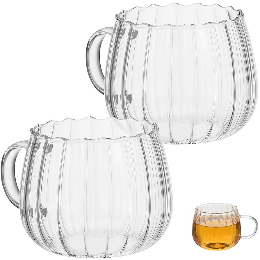 UPKOCH 4 Pcs Glass Pumpkin Cups-The Office Decor Drink Garnish Juice Glass-Beverage Glass Cup,Tea... | Amazon (US)