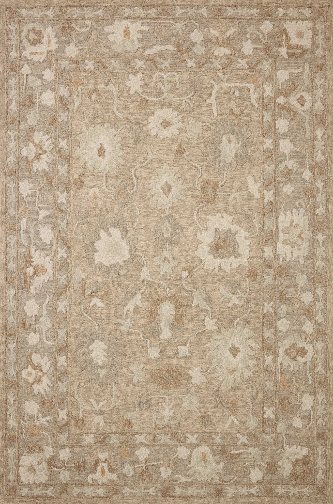 Chris Loves Julia x Loloi Dorothea Khaki / Dove 2'-3" x 3'-9" Accent Rug | Outrageous Interiors + Design