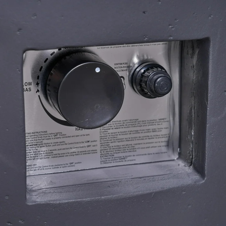 Alison Outdoor 31" Light Weight Concrete Round Gas Burning Fire Pit, Dark Gray - Walmart.com | Walmart (US)