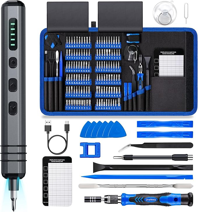 Mini Electric Screwdriver Set 140-IN-1: UnaMela Small Electric Screwdriver Cordless - 120 Precisi... | Amazon (US)