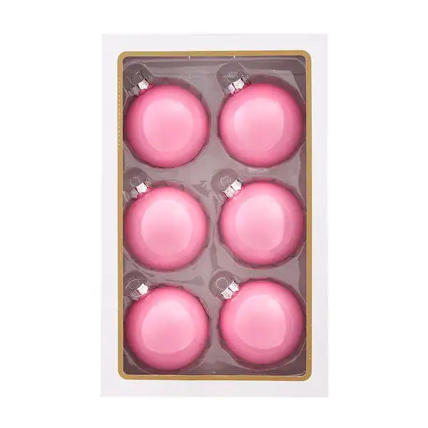 Kurt Adler 80MM Glass Pearlized Pink Ball Ornaments | Bed Bath & Beyond