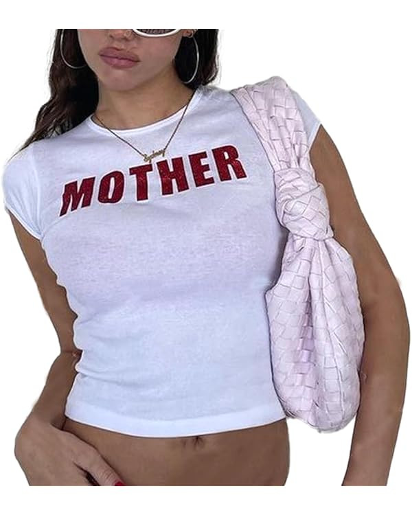 Baby Crop Tees Y2k Clothes Graphic Sexy Tops Casual Basic Going Out Slim Fit Aesthetic Crop Tops ... | Amazon (US)