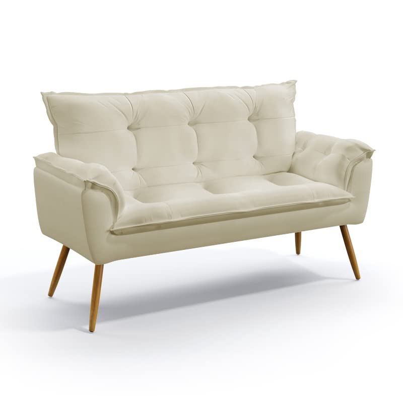 Kit Poltrona Namoradeira e 2 Poltronas Decorativas Opala Puff Solar Suede Bege Aradecor | Amazon (BR)