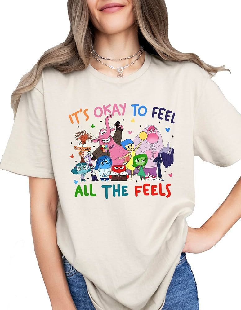Inside Out Shirt, Inside Out 2 Shirt, Inside out movie shirt, It's Okay to Feel All the Feels Shi... | Amazon (US)