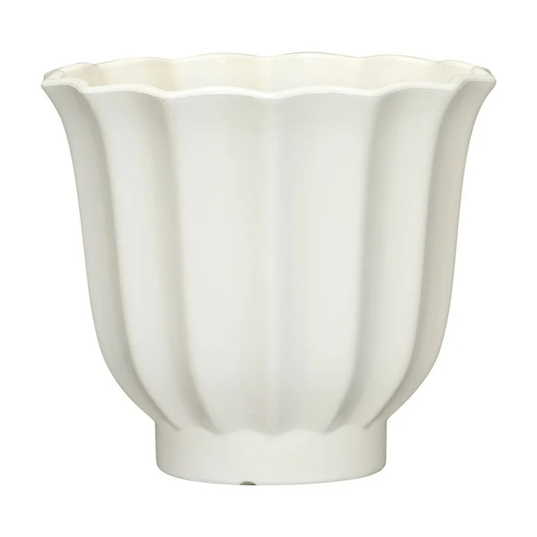 Mainstays Lillian 8" x 8" x 7" Round Vanilla Dream 100% Recycled Resin Planter | Walmart (US)