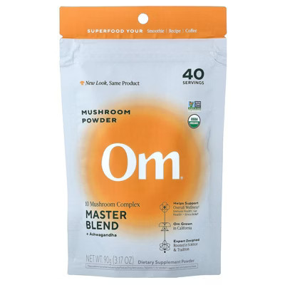 Om Mushrooms Mushroom Powder, Master Blend + Ashwagandha, 3.17 oz (90 g) | Target