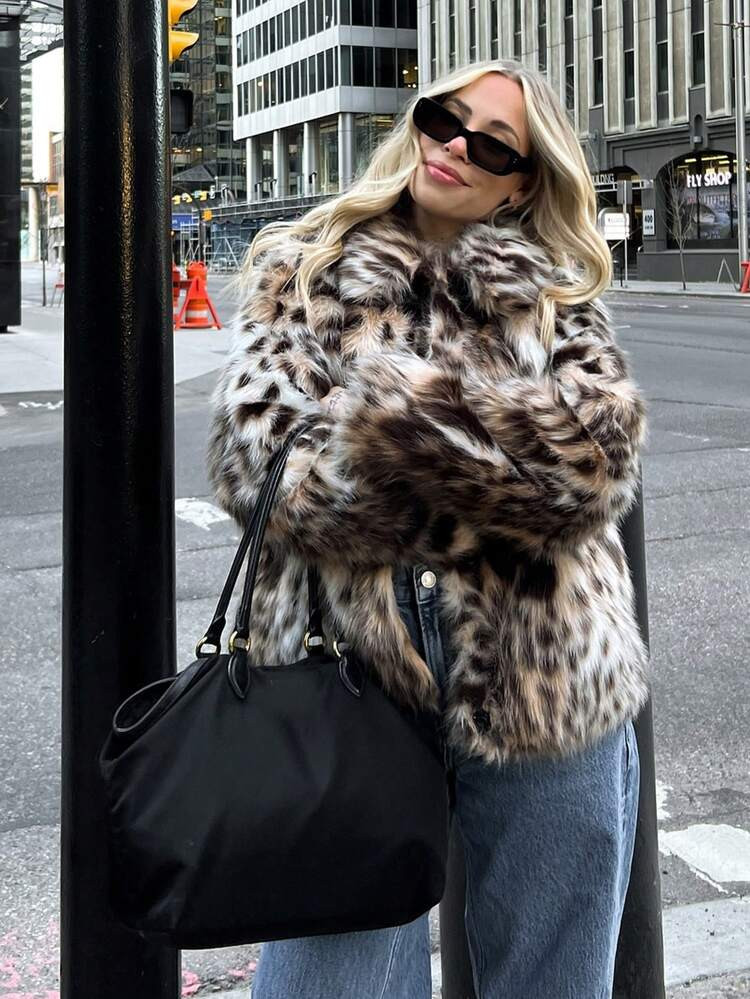 HH Elegant Womens Leopard Coat | SHEIN