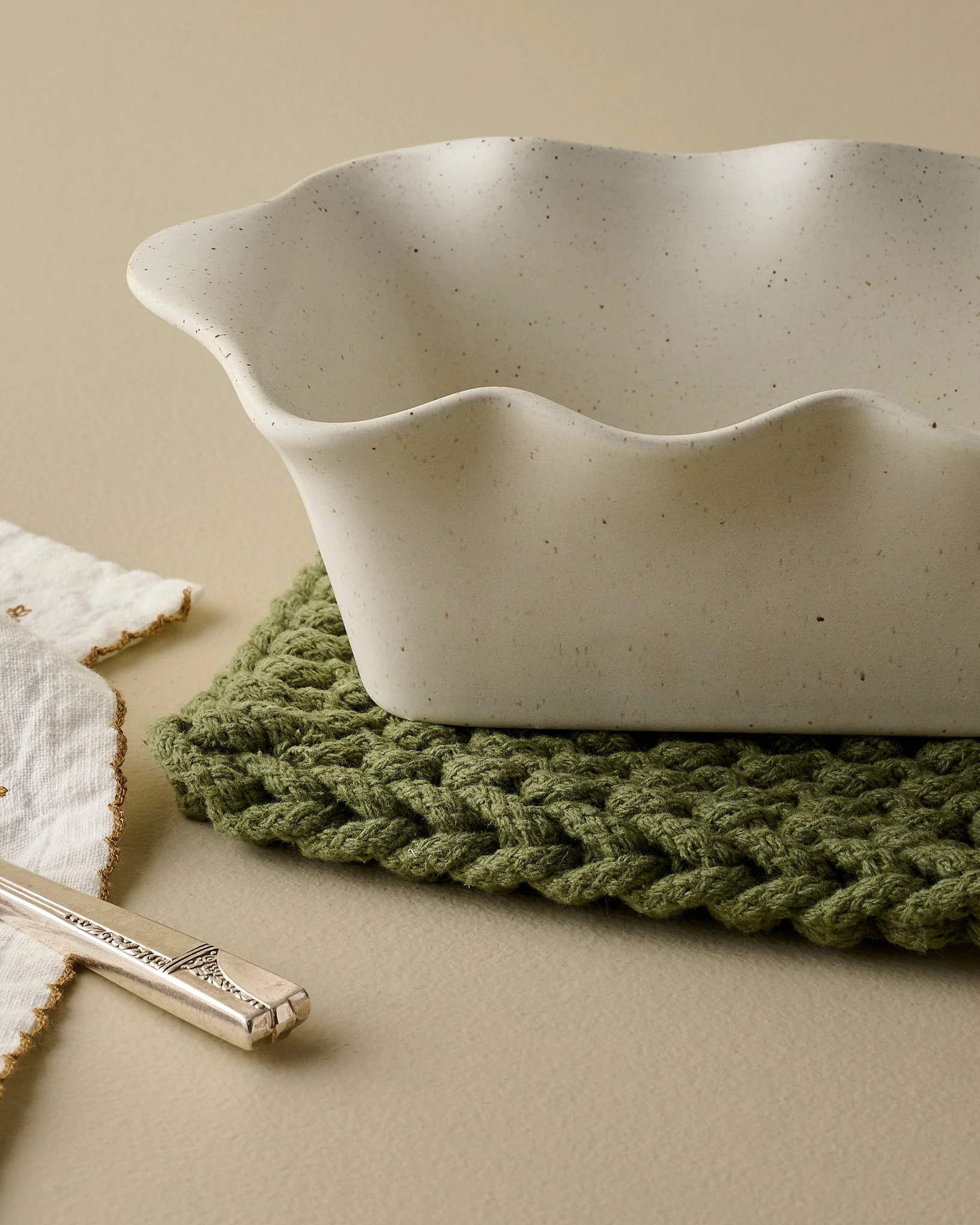 French White Scalloped Loaf Pan | Magnolia