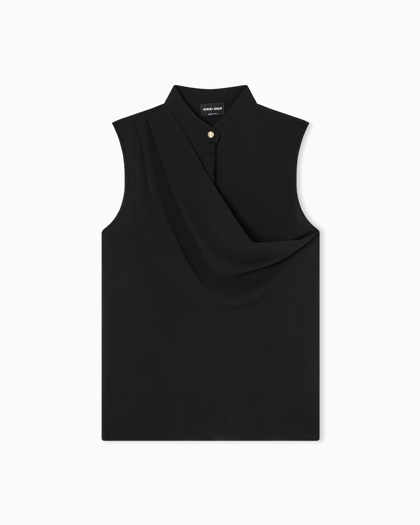 Draped top in triple silk georgette | Armani INT