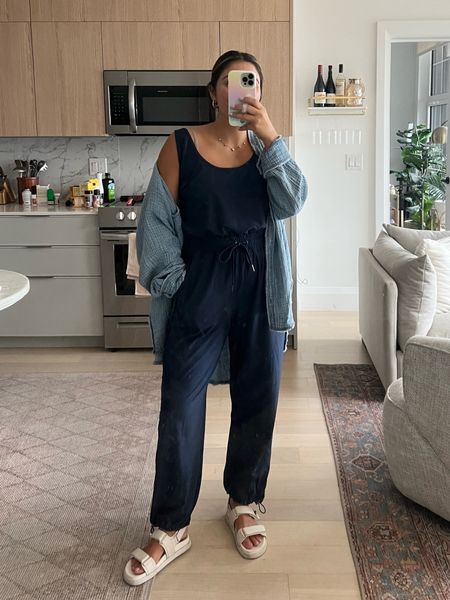 Love the Abercrombie traveler jumpsuit - super comfy and soft, athletic material. This is great for work, school, traveling, etc. true to size, wearing an M. Im 5’4 for height reference! 

#LTKSale #LTKSeasonal #LTKBacktoSchool