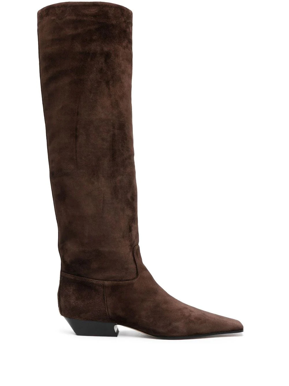 Khaite Women's Marfa Suede Leather Boots in Leather Brown | Size 38 | F1071726 | LOZURI