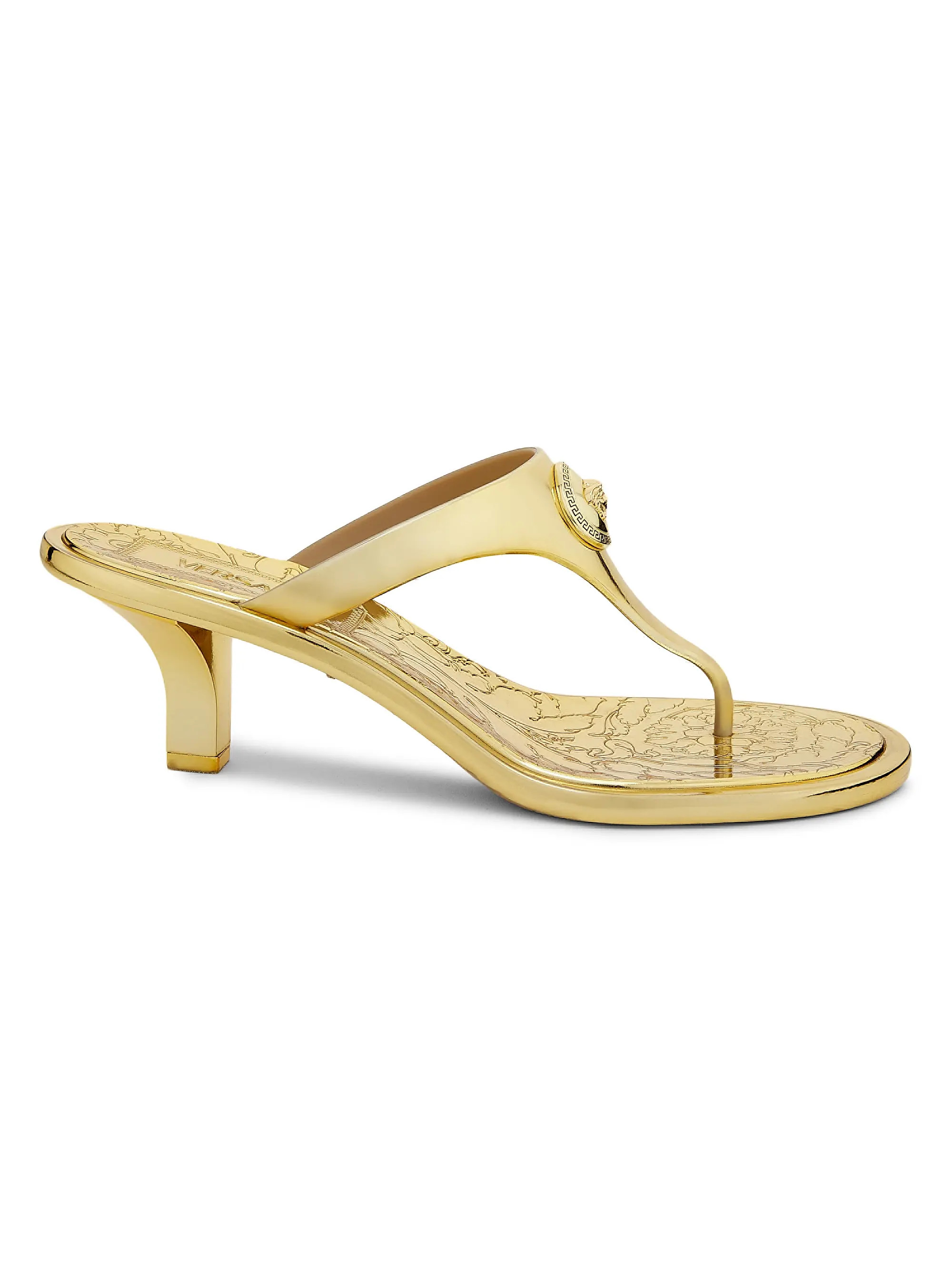 55MM Medusa Metallic Sandals | Saks Fifth Avenue