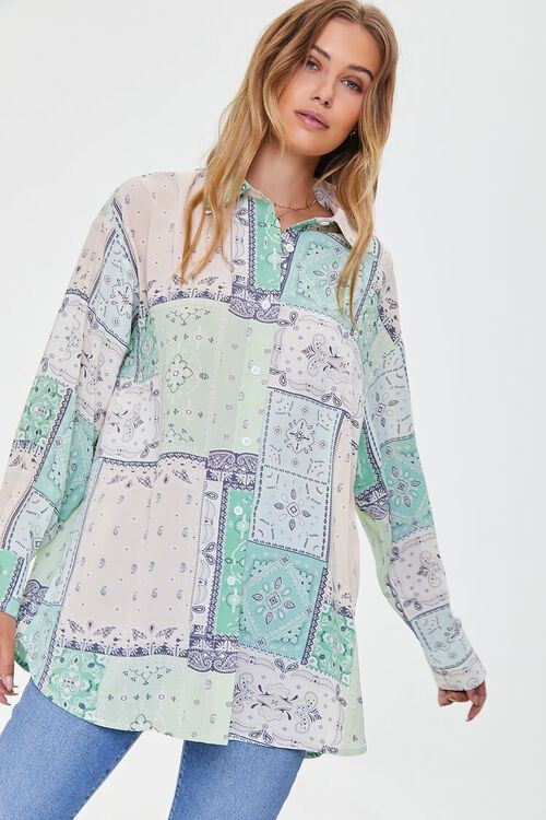 Paisley Print Drop-Sleeve Shirt | Forever 21 (US)