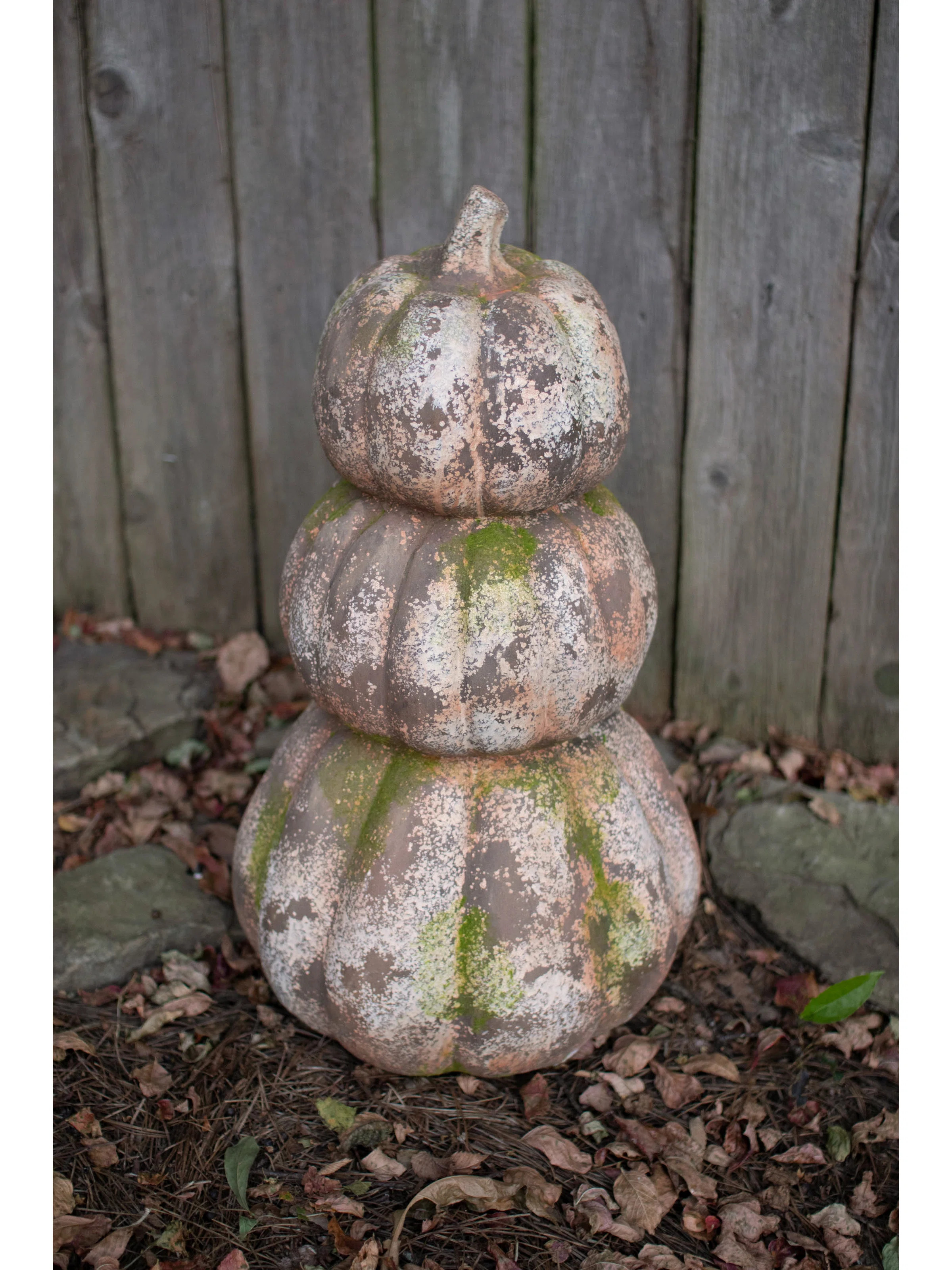 The Holiday Aisle® 3 Piece Stacked Faux Concrete Pumpkin Set | Wayfair | Wayfair North America