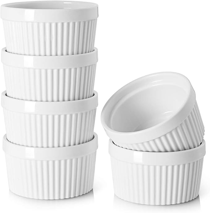 DOWAN 8 oz Ramekins for Creme Brulee Porcelain Ramekins Oven Safe, Classic Style Ramekins for Bak... | Amazon (US)