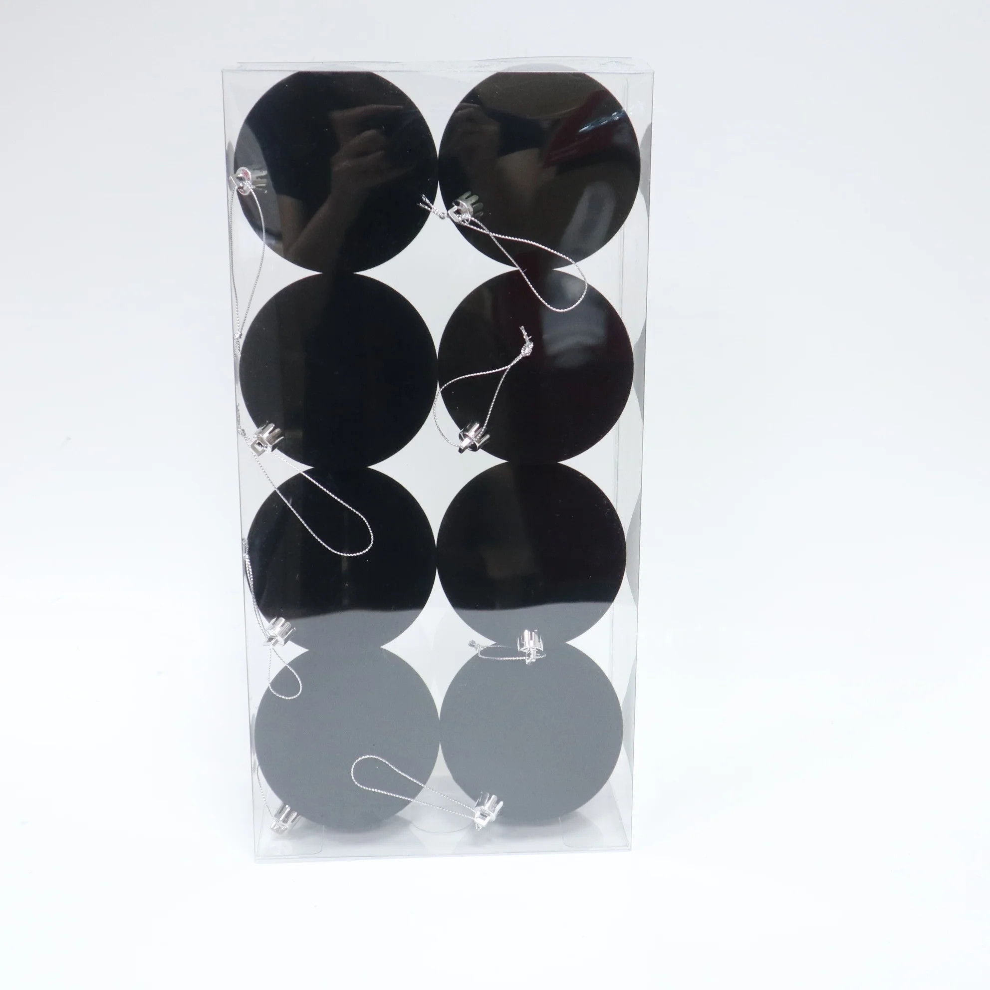 Black Flocked Shatterproof Christmas Ornaments, 3.5 in, 8 Count, by Holiday Time | Walmart (US)