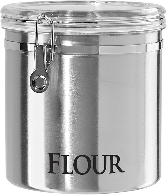 OGGI Jumbo 8" Stainless Steel Flour Clamp Canister - Airtight Food Storage Container Ideal for Ki... | Amazon (US)