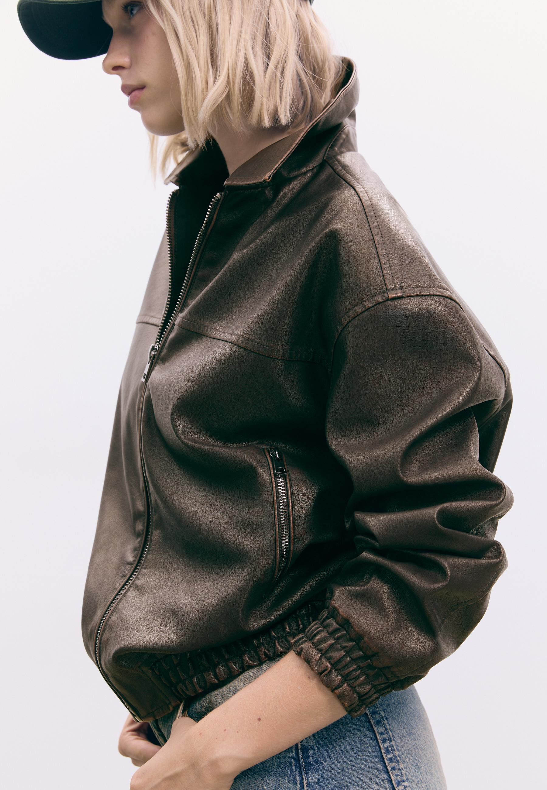 Veste similicuir lavé | Stradivarius (FR)