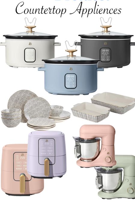 The most beautiful and functional countertop appliences ever now available in more colors! My 6 qt crockpot is currently on rollback (save $19) if you purchase in gold and white! 
- the air fryer works amazingly well- gifted to my sister last year and so many cute colors. 
Stand mixer available in tons of colors and I love this personal blender for on the go smoothies. 
-I have had these dotty dishes for 3 years now and they are still our everyday favorites! Make sure to snag the casserole set if 2 as well! #walmartpartner #walmarthome @walmart 

#LTKhome #LTKsalealert #LTKfindsunder50