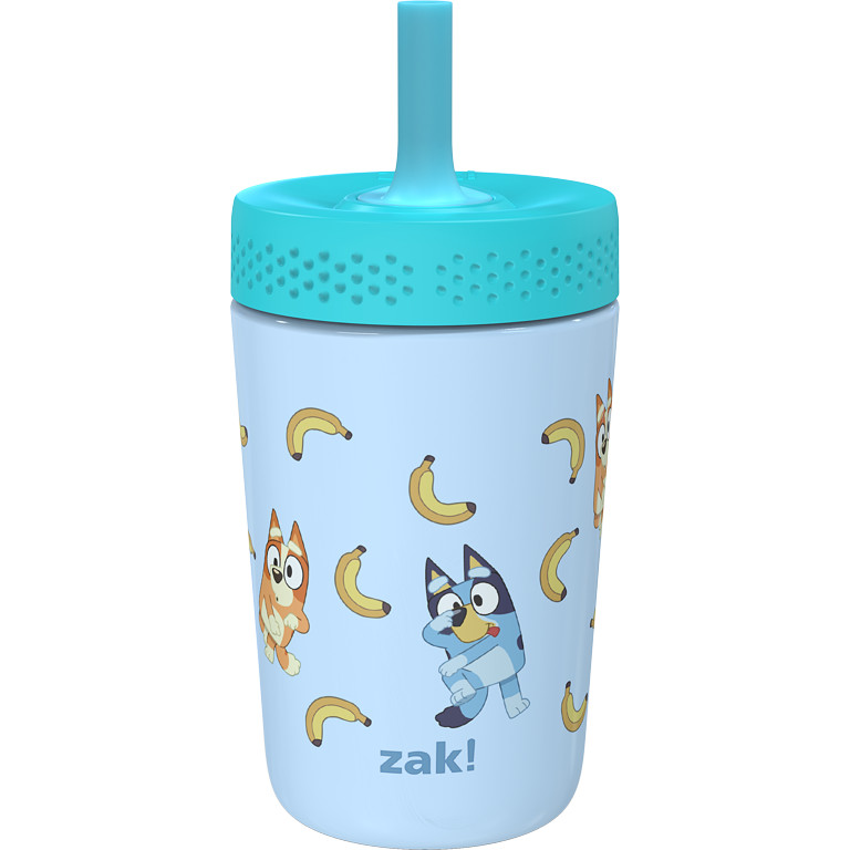 Zak Designs 12oz Bluey Kids Straw Tumbler, Stainless Steel Vacuum Insulated Kincaid Tumbler with ... | Walmart (US)
