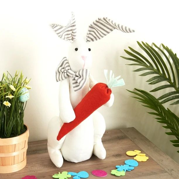 Way To Celebrate Easter Fabric Bunny Décor, Bow - Walmart.com | Walmart (US)