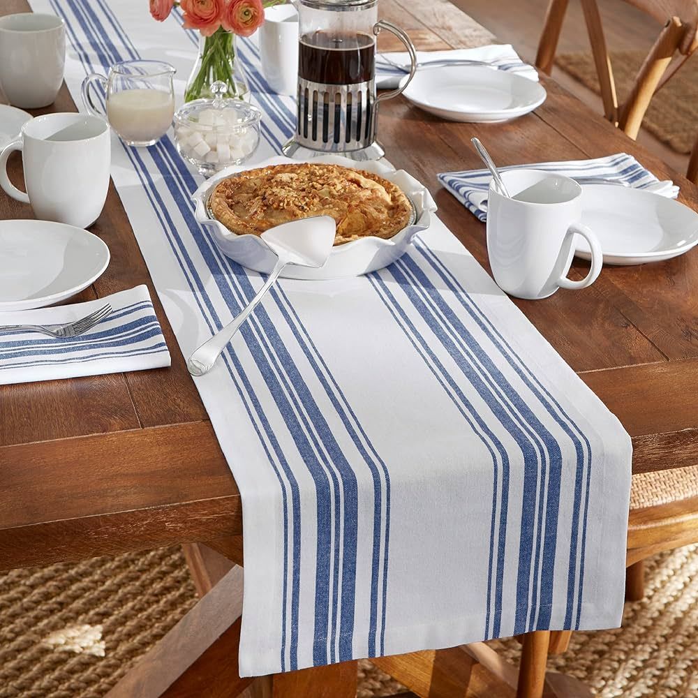 Elrene Home Fashions Living Homestead Stripe Table Runner, Farmhouse Kitchen Decor for Holiday or... | Amazon (US)