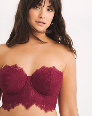 Adore Lace Padded Multiway Bra - Wine | Simply Be (UK)