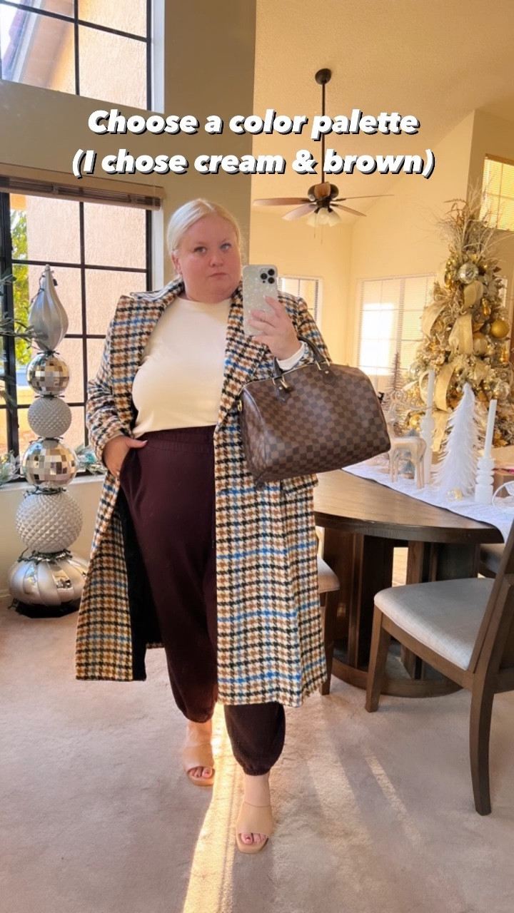 Elevated casual style
Comfortable high waist plus size sweatpants
Sweats 
Brown
Houndstooth
Winter coat

#LTKunder50 #LTKcurves #LTKsalealert