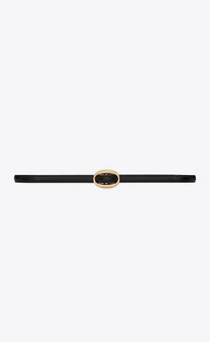 oval buckle thin belt in smooth leather | Saint Laurent Inc. (Global)