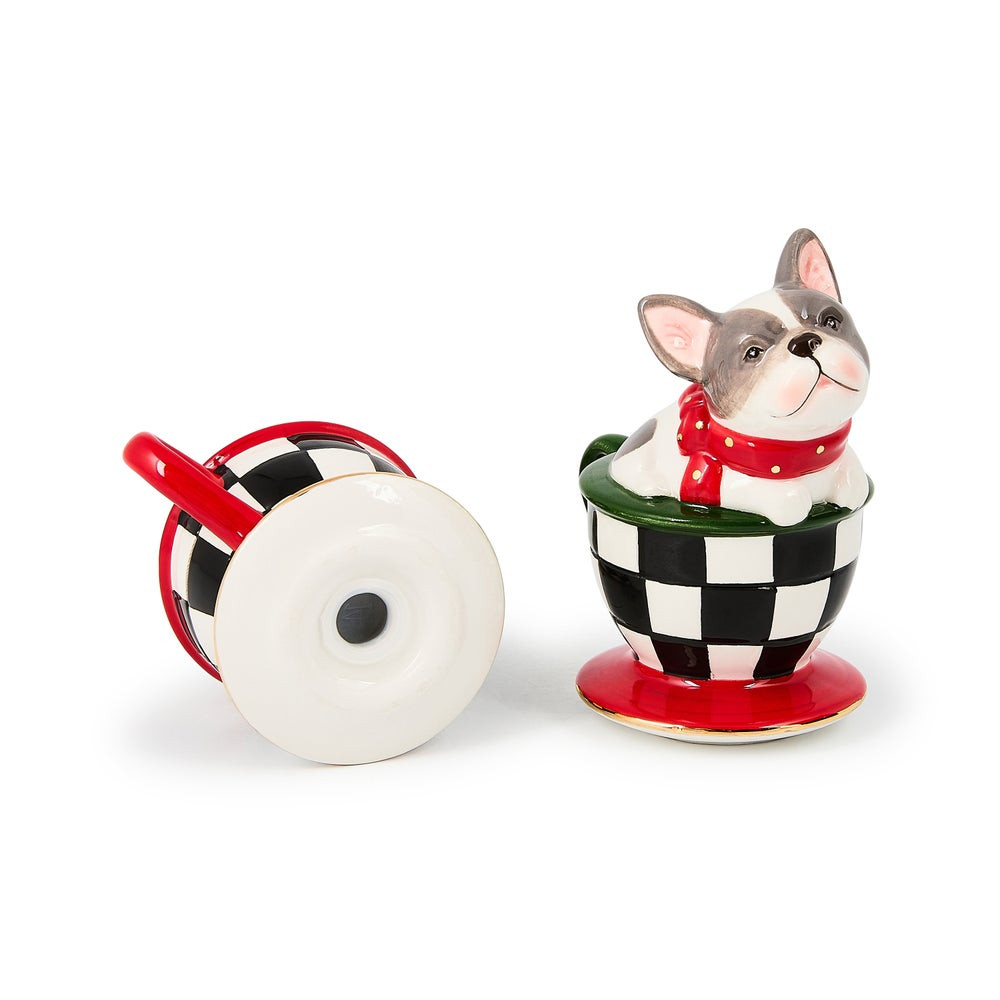 Check It Out French Bulldog Salt & Pepper Set | MacKenzie-Childs