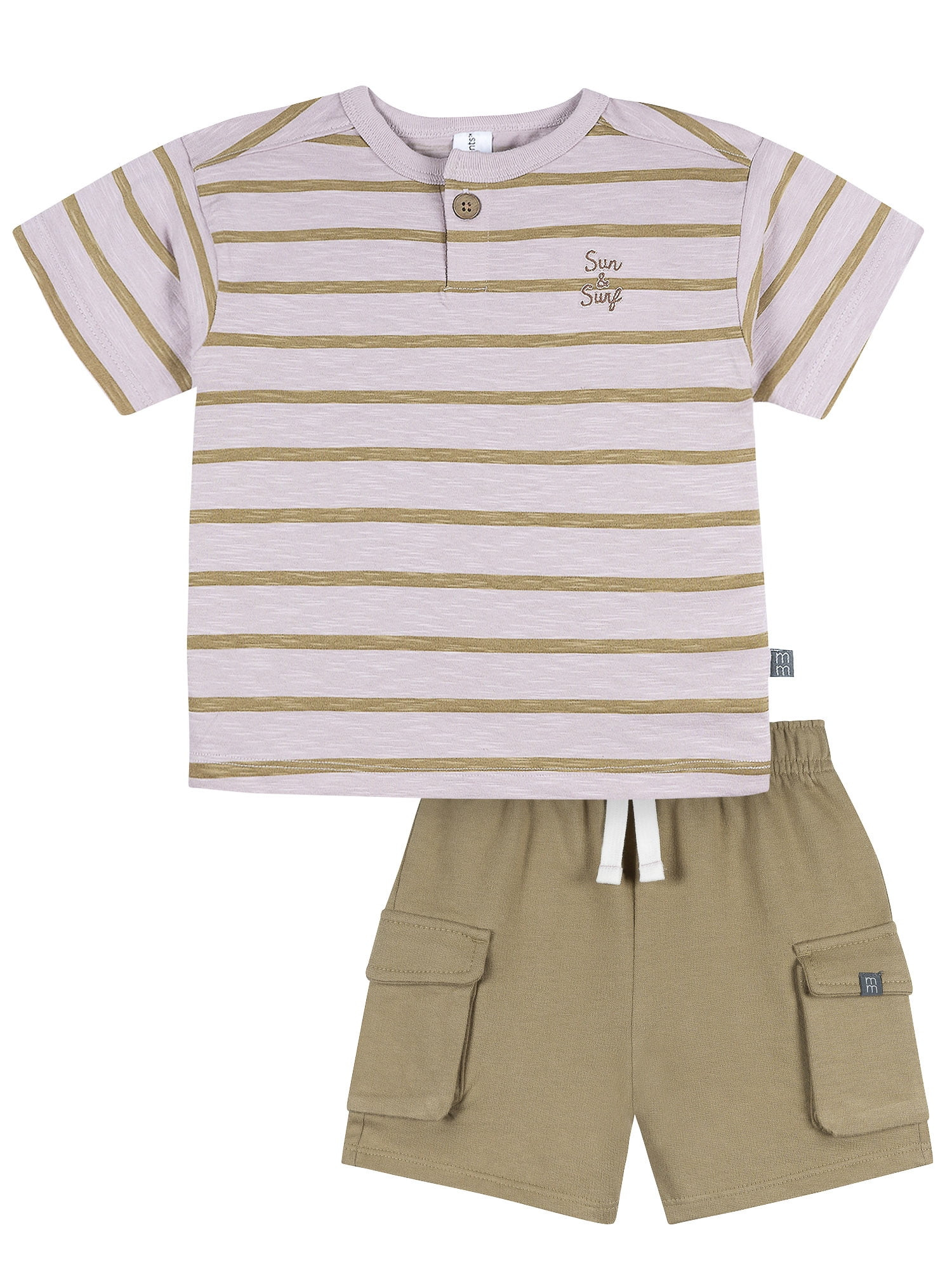 Modern Moments by Gerber Baby and Toddler Boy Textured Shirt and Cargo Short Set, 2-Piece, Sizes ... | Walmart (US)