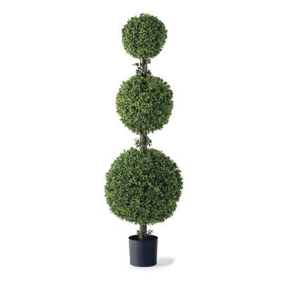 57" Triple Ball Outdoor Boxwood Topiary | Frontgate | Frontgate
